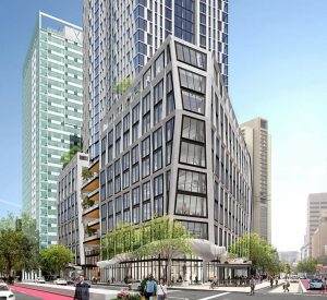 Rendering of the tower. Rendering created by Solomon Cordwell Buenz.