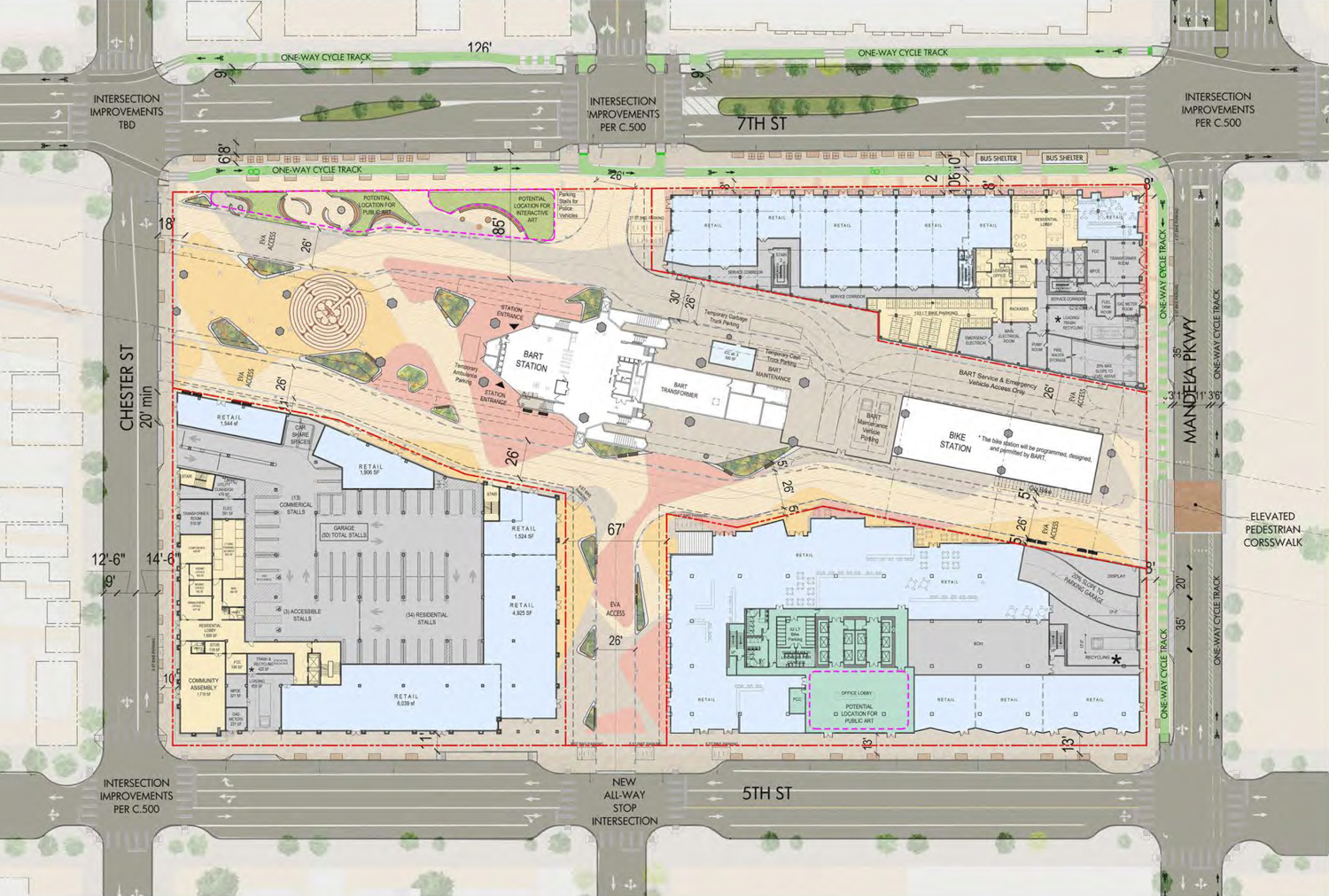 1451 7th Street site plan, rendering by JRDV Architects Inc