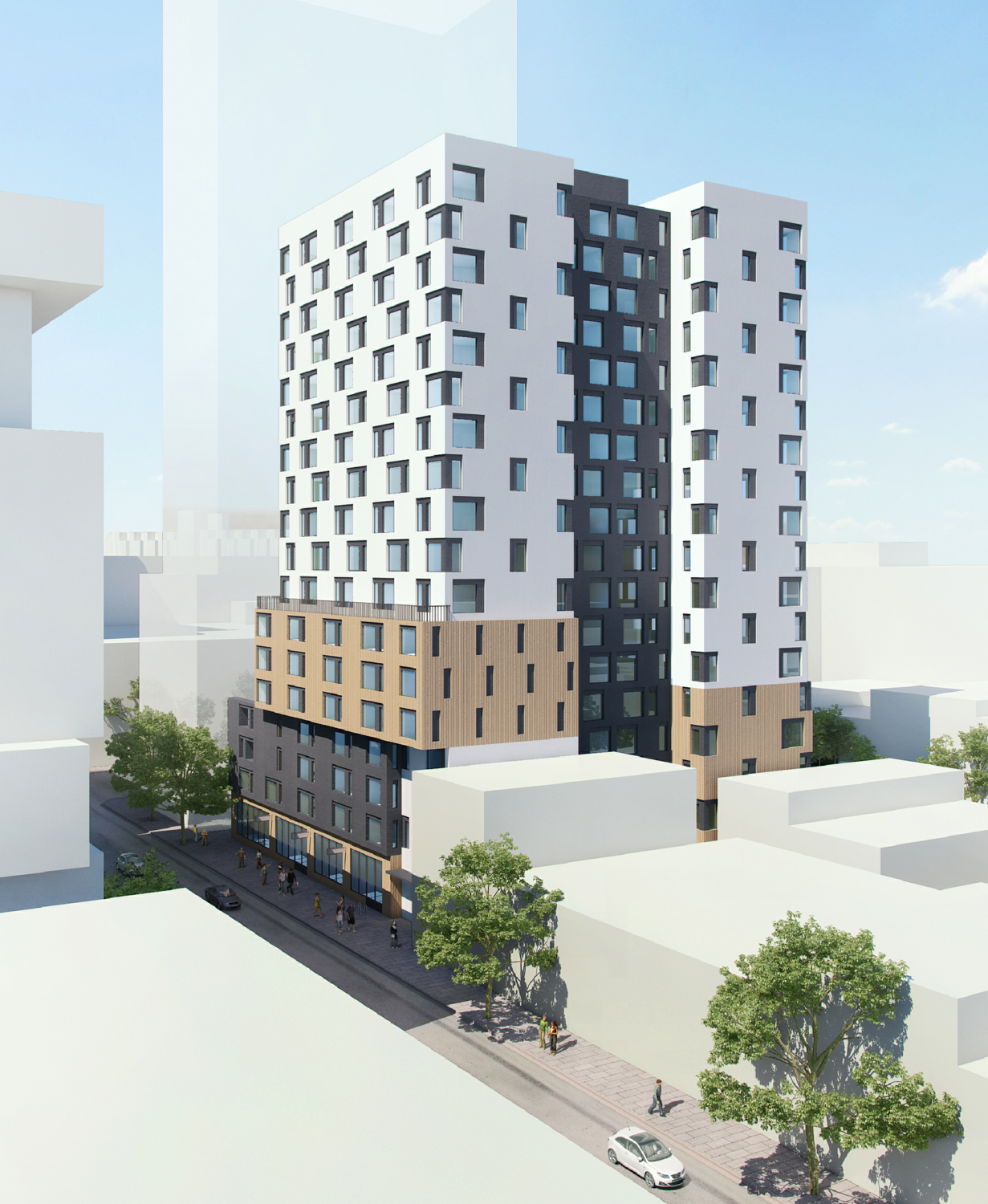 921 Howard Street, rendering by Perry Architects