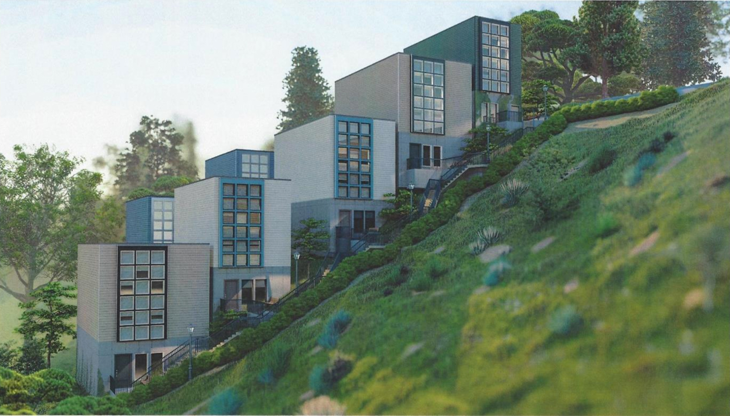 Bernal Heights South Slope Development, rendering via Sothebys