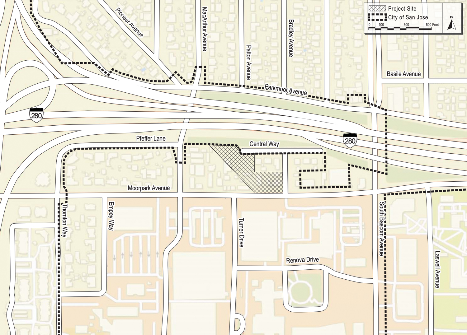 2323 Moorpark Avenue site area, via city planning documents