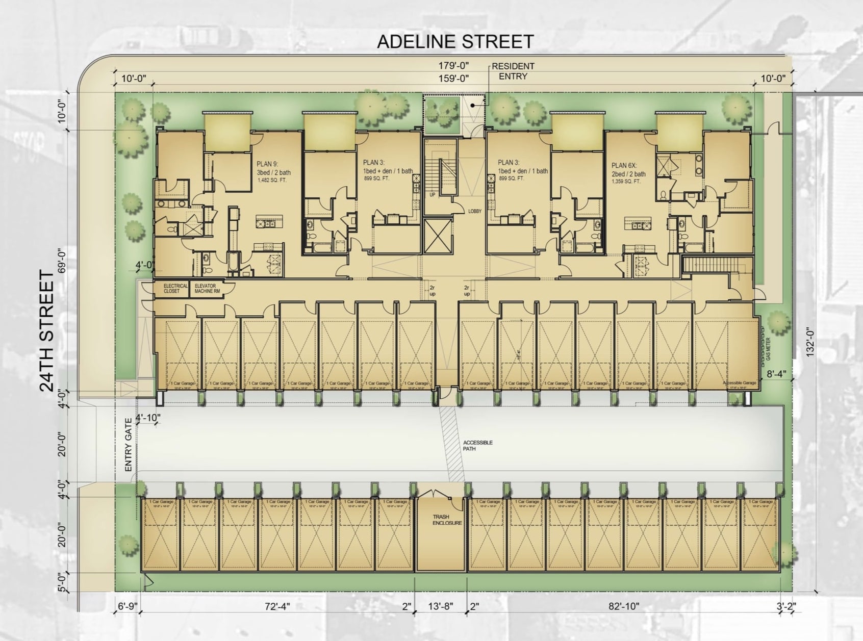 2400 Adeline Street Sit Plan via KTGY Architecture + Planning
