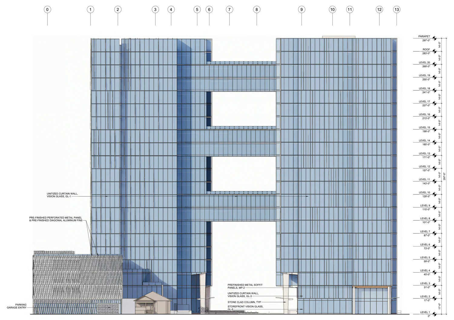 280 Woz Way east side elevation, rendering by C2K Architecture