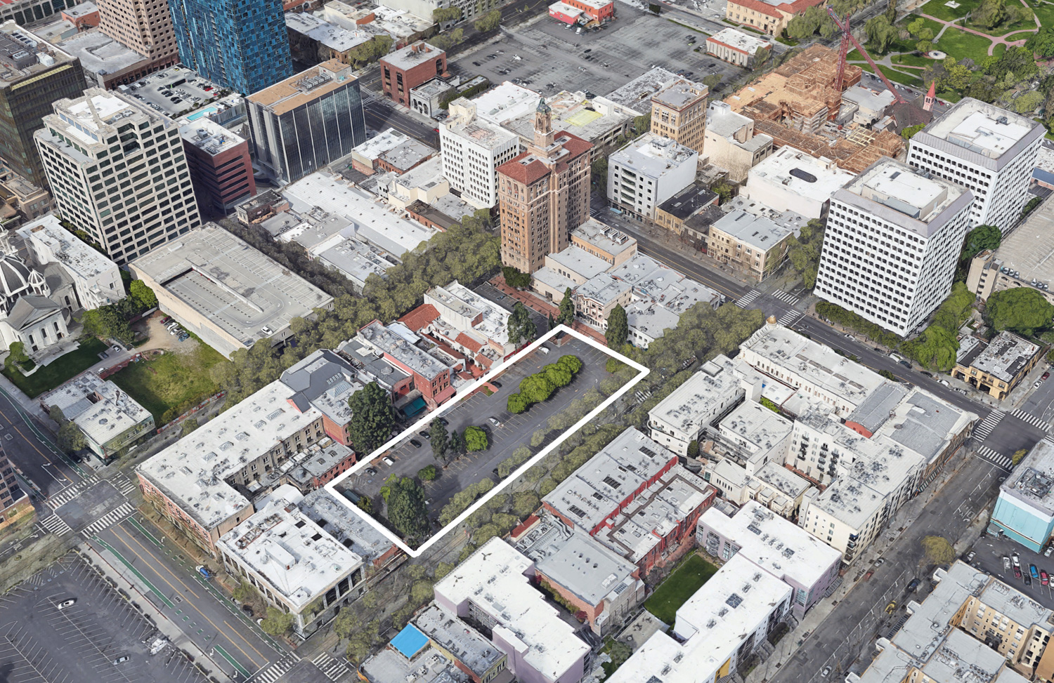 35 South 2nd Street outlined, image courtesy Google Satellite