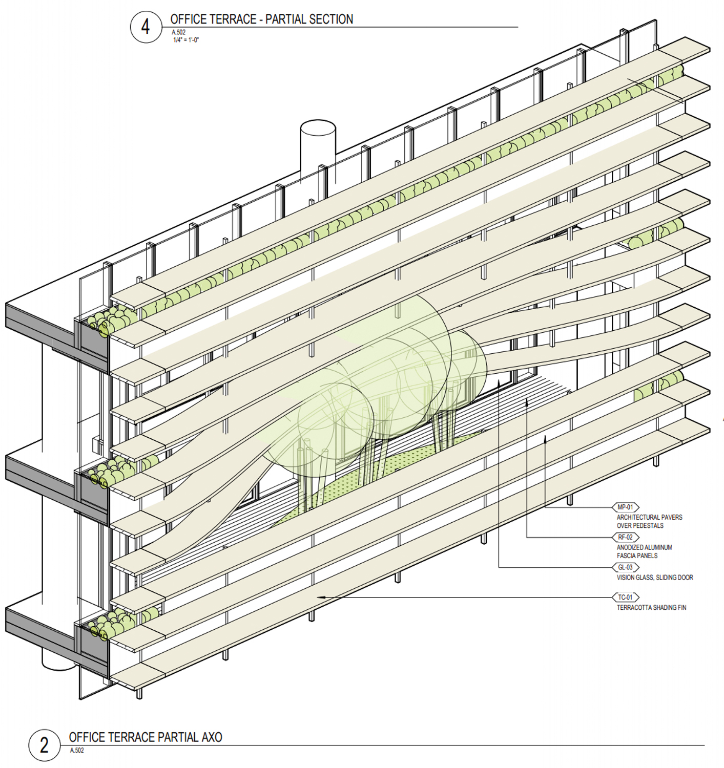 35 South Second Street Terracotta shaders rendering, drawing by Bjarke Ingels Group