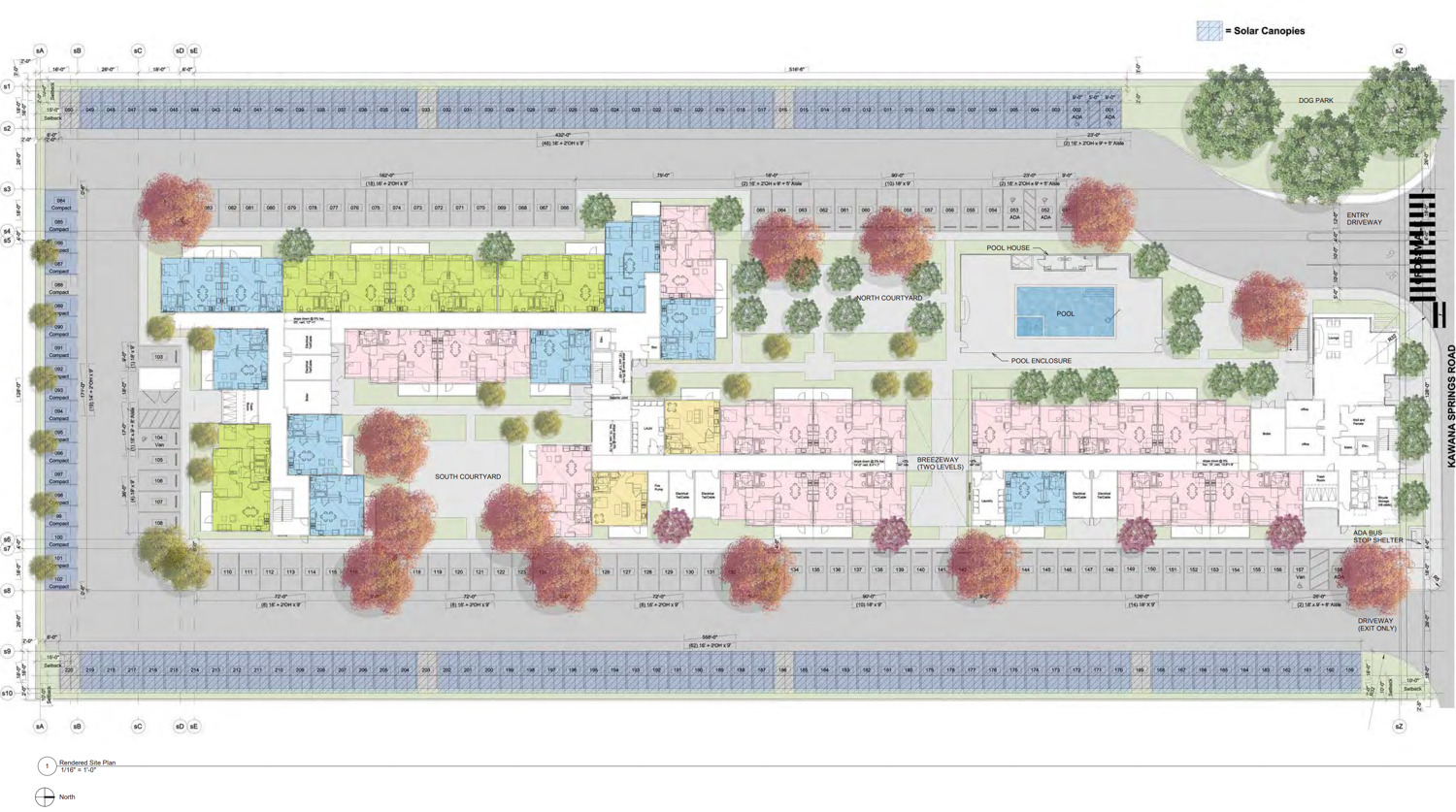 450 Kawana Springs Road site plan, via Hedgperth Architects