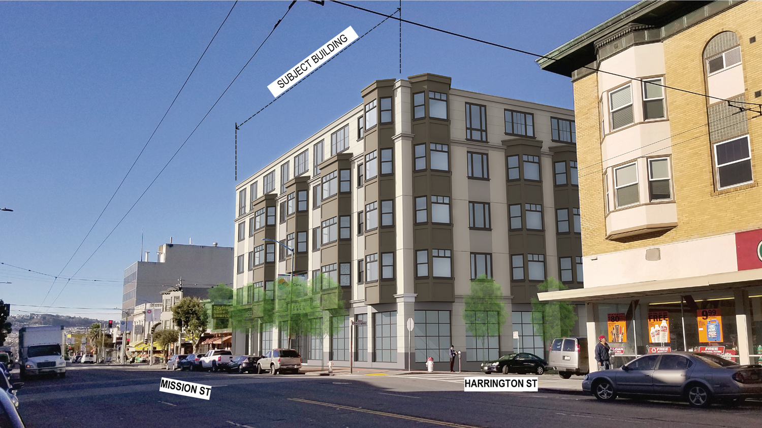 4550 Mission Street from previous proposal, design by Schaub Ly Architects