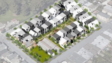 770 Woolsey Street site plan, rendering by Iwamotoscott Architecture