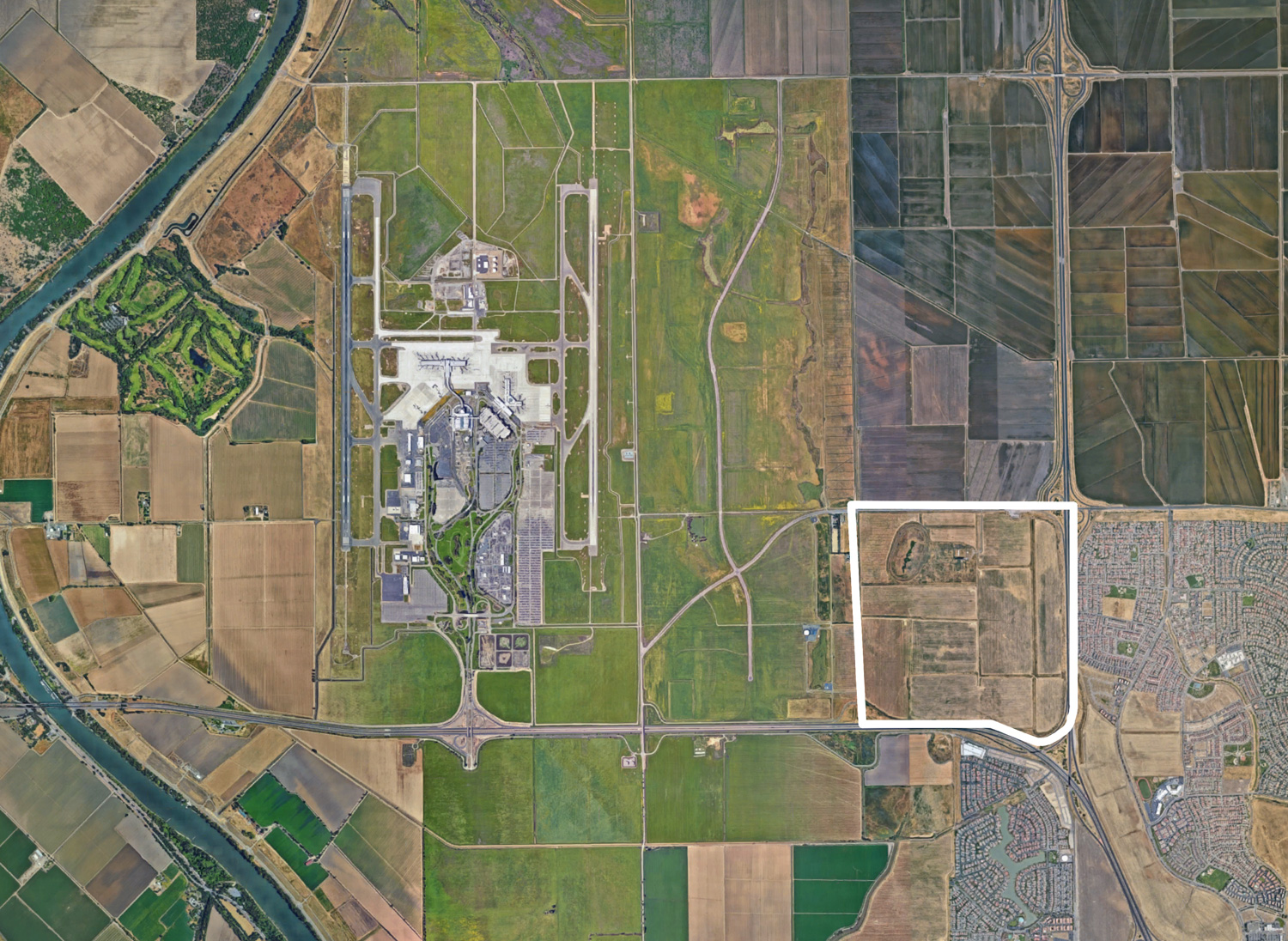 Northlake Development beside the Sacramento International Airport, image via Google Satellite