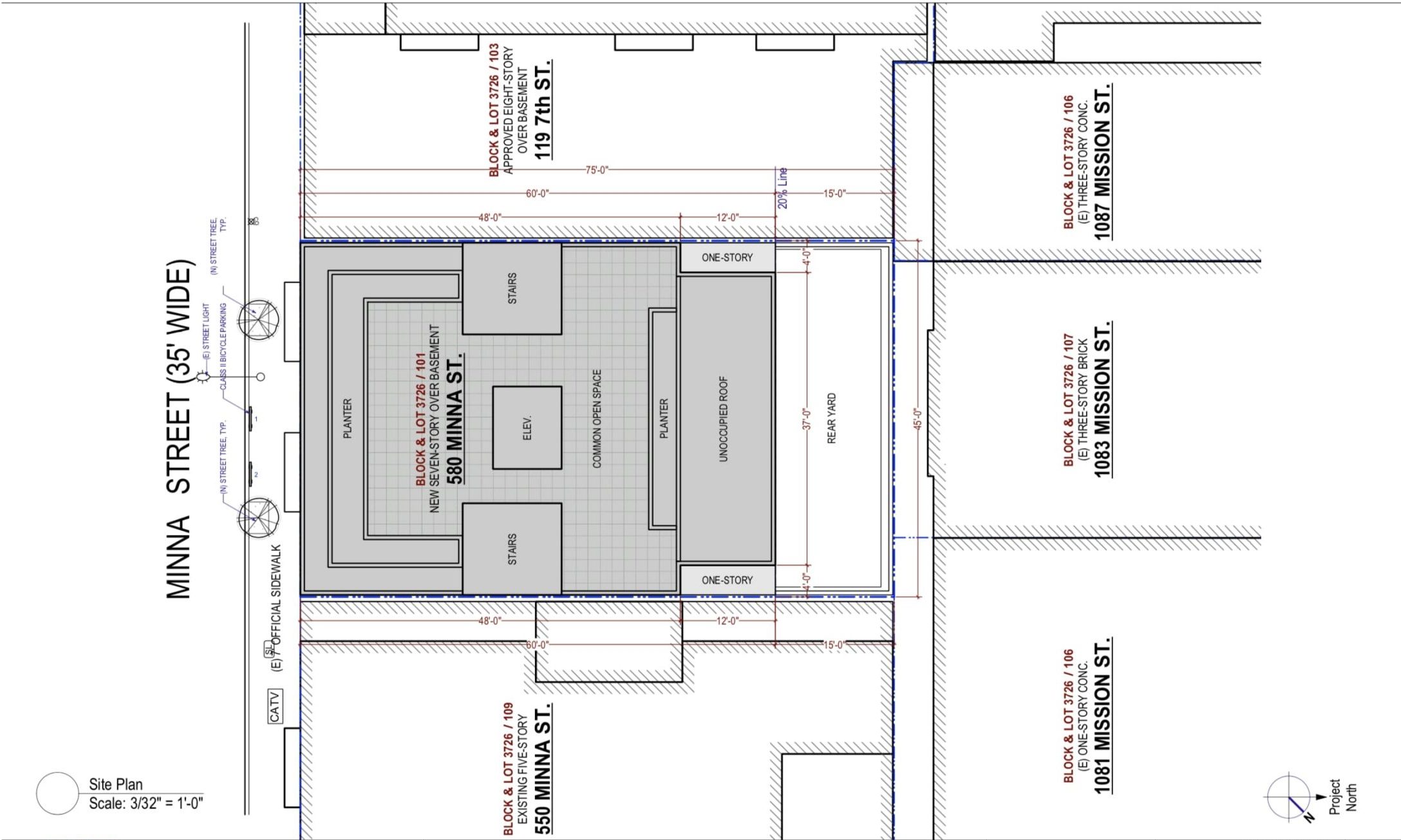 Proposed Site Plan 580 Minna Street
