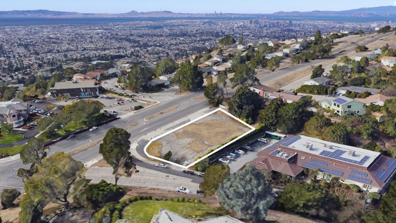 11880 Skyline Boulevard parcel outlined in white, image via Google Satellite