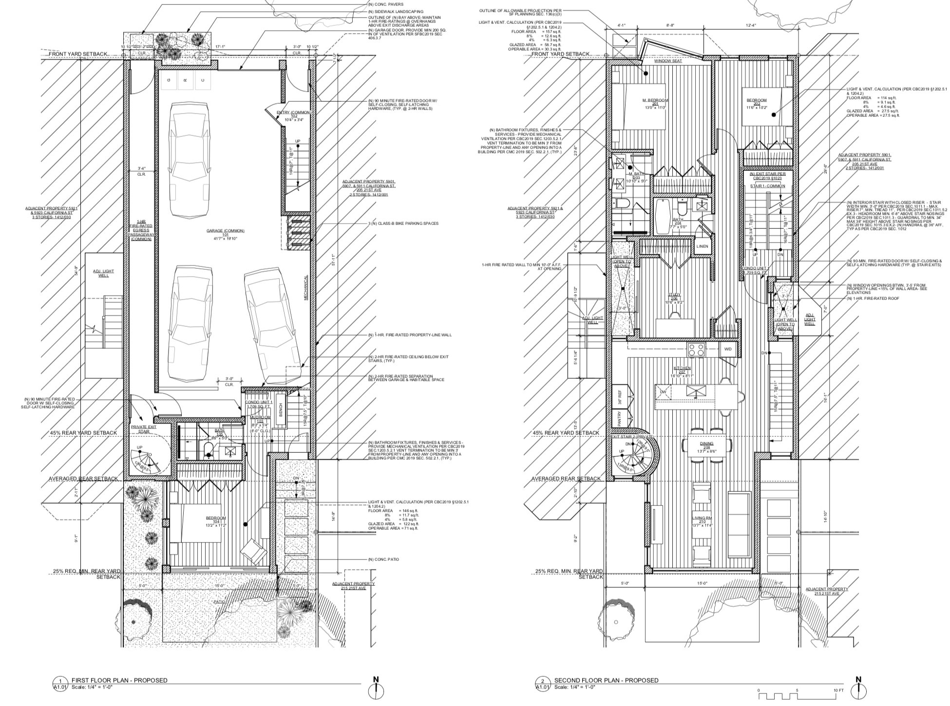 5915 California Street Floor Plans 1 & 2