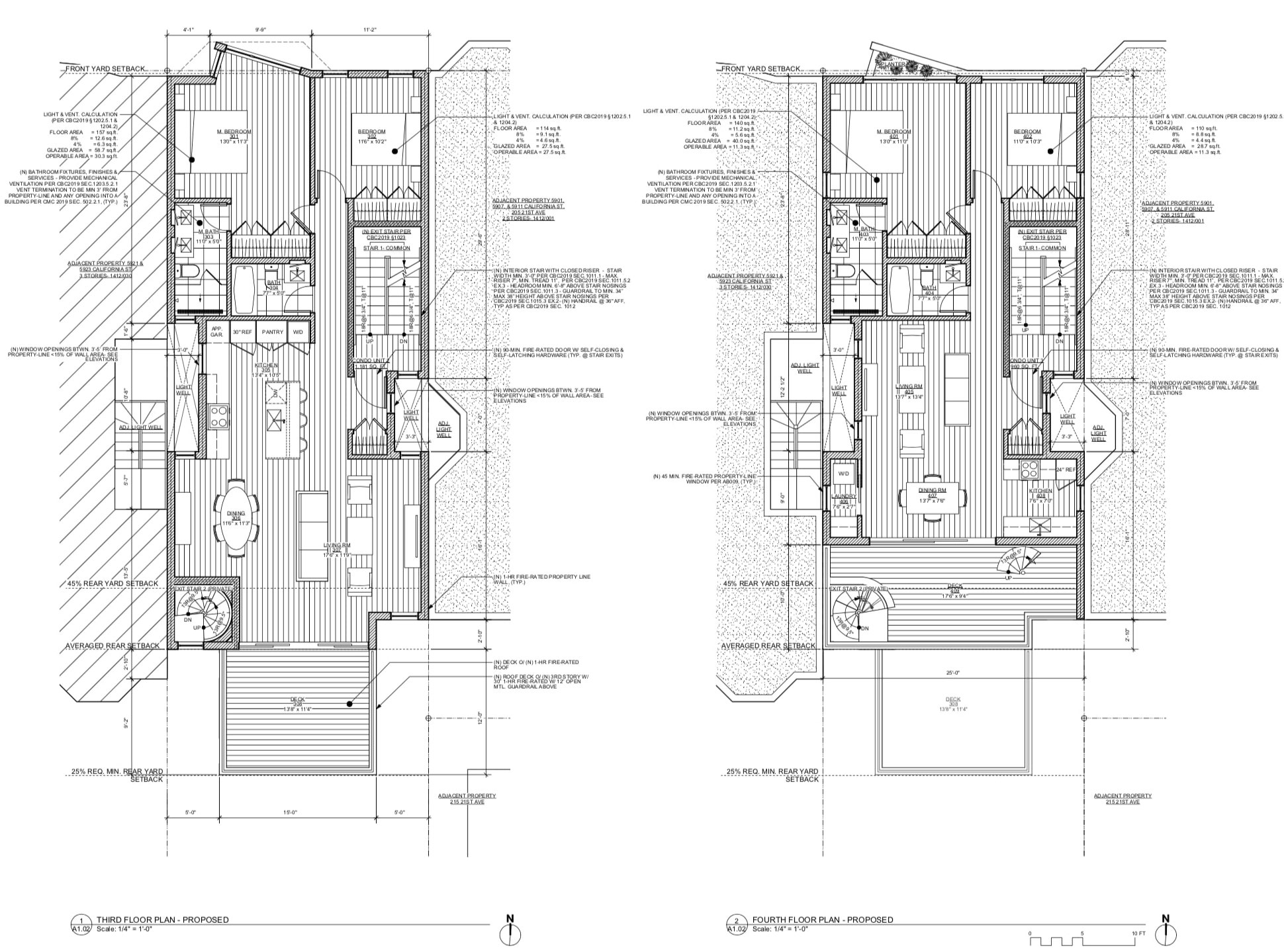 5915 California Street Floor Plans 3 & 4