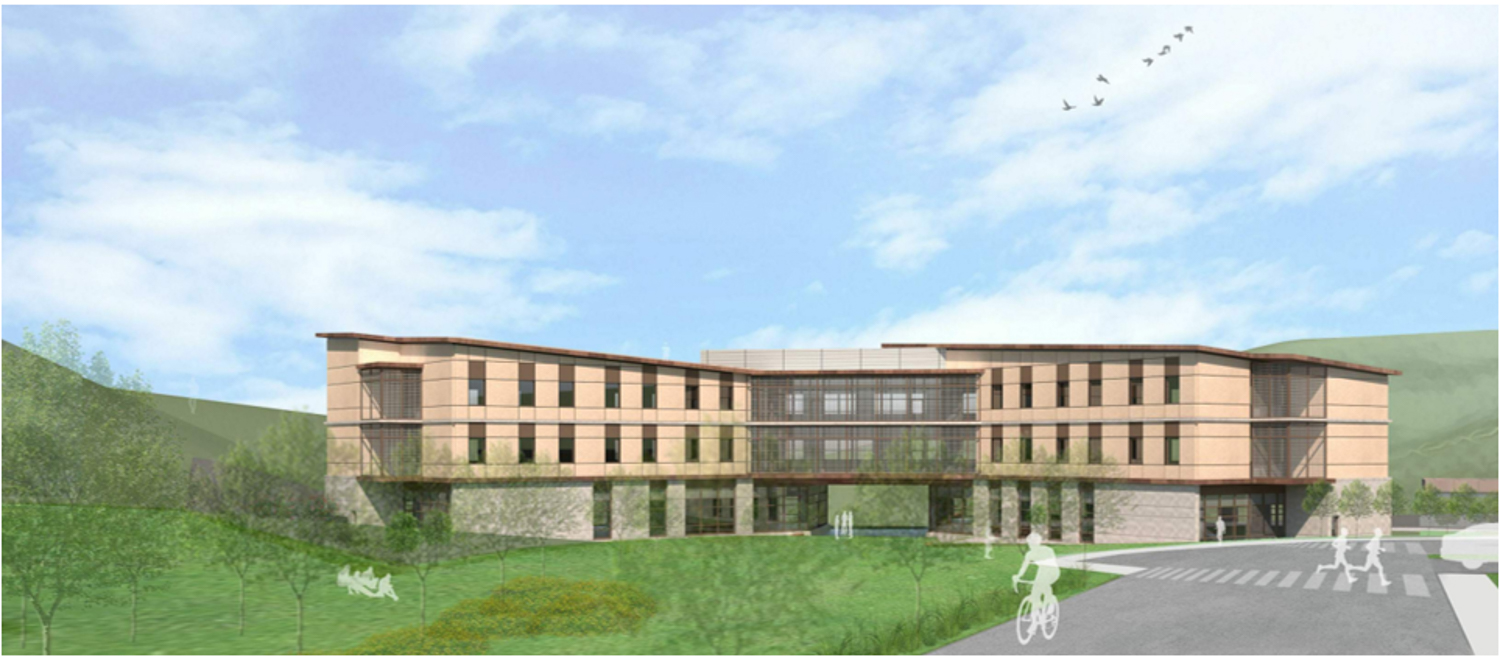 Cordilleras Health Facility's Campus Center at 200 Edmonds Road, rendering courtesy County of San Mateo