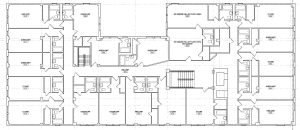 1075 Sutter Street ninth floor plan in its existing form, elevation by Stanton Architecture