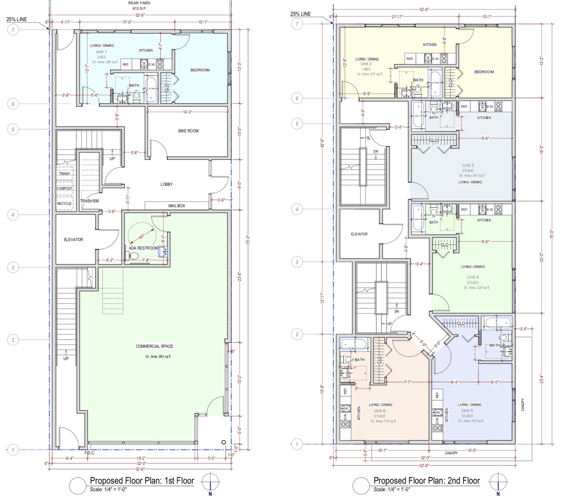 2055 Taraval Street, First and Second Floor Plans