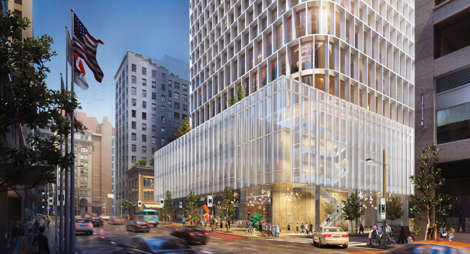 45-53 Third Street street view, rendering by SOM