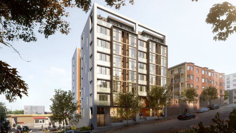 807 Franklin Street east elevation from Franklin Street, rendering by Kerman Morris Architects