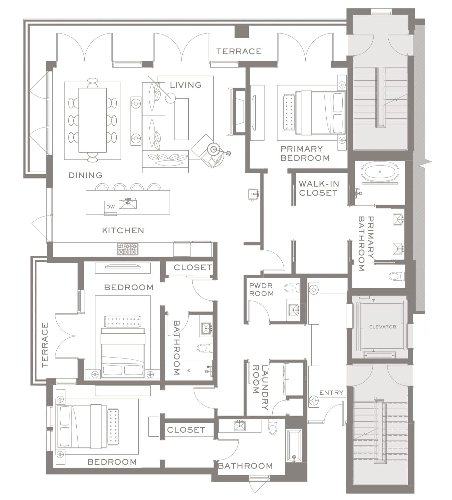 The Flats, 3-Bedroom Plan