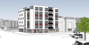 1196 Columbus Avenue view north with Jones Street, illustration by Elevation Architects