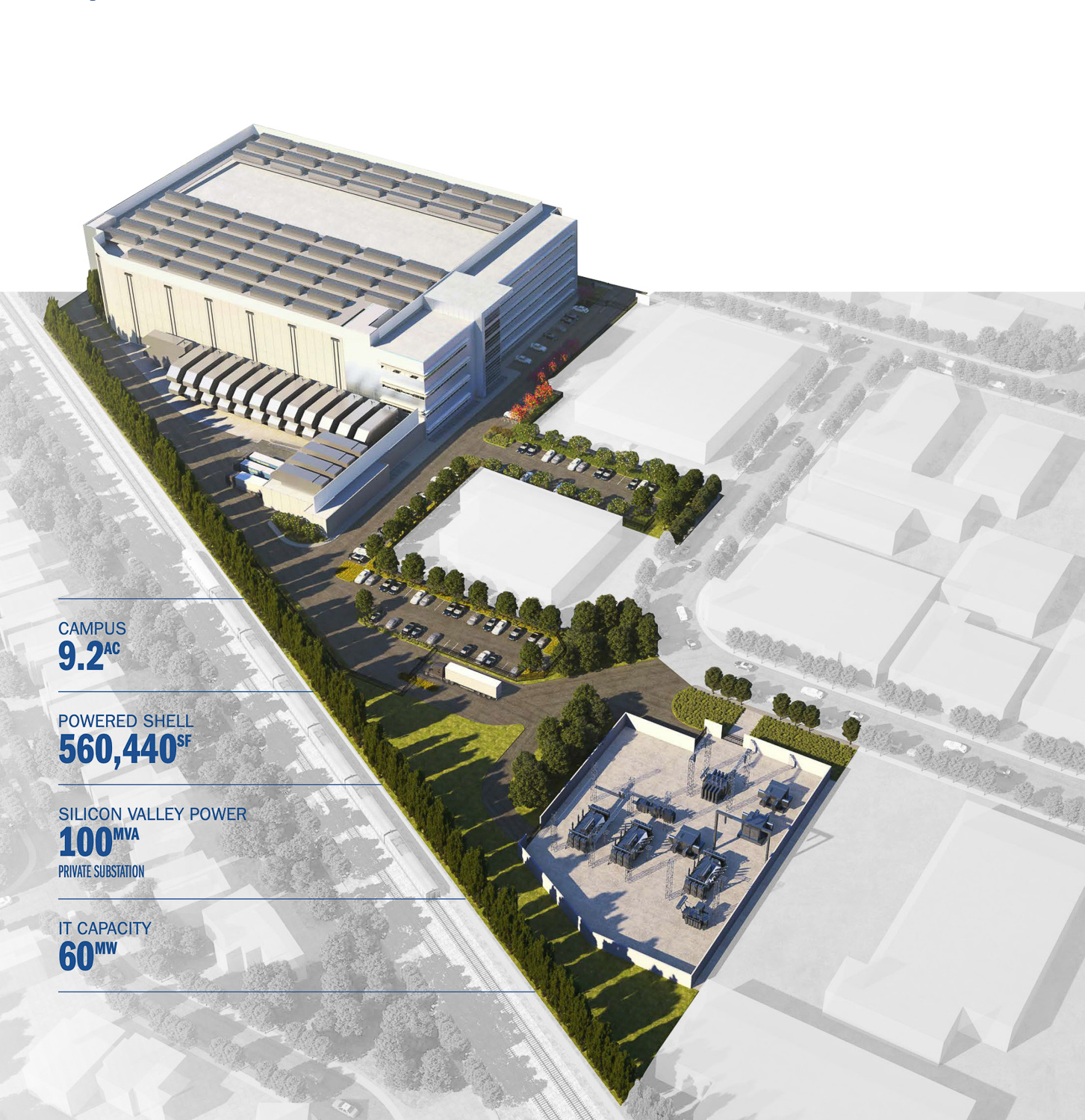 1200 Memorex Drive SVY03 Data Center campus, illustration published by Stack Infrastructure