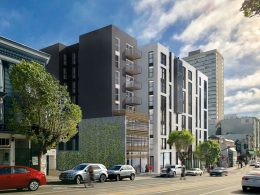 1567 California Street view along California Street from the east, rendering by David Baker Architects
