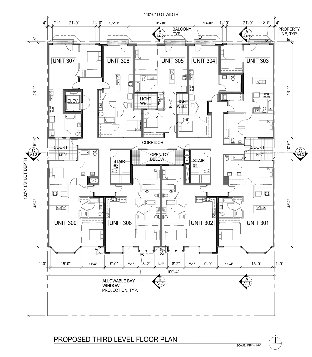 3637-3657 Sacramento Street 3rd floor, floorplate plan by Gary Gee Architects