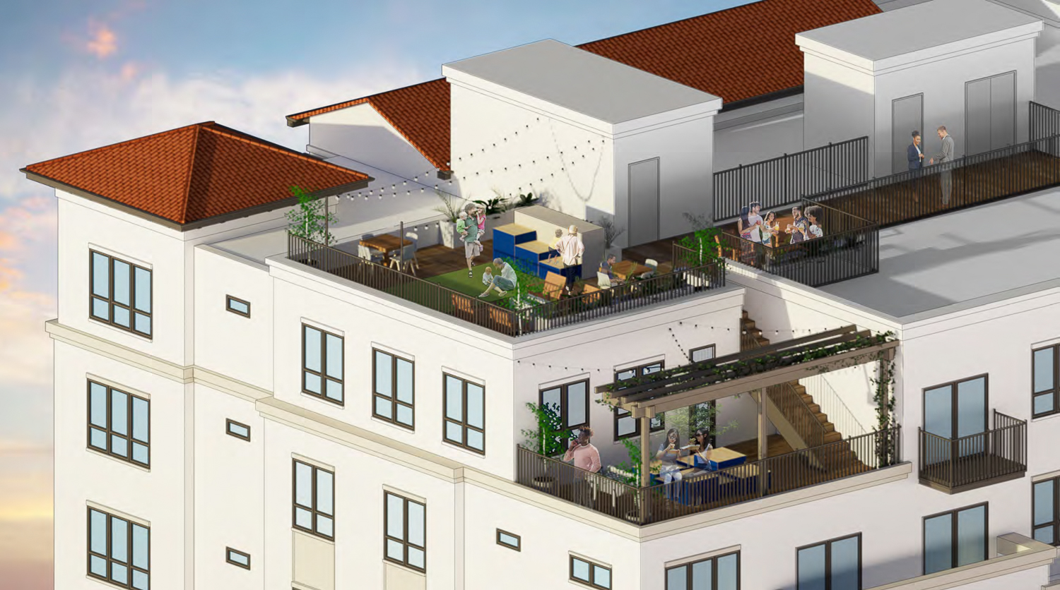 469 40th Street rooftop terrace, rendering by Flynn Architecture