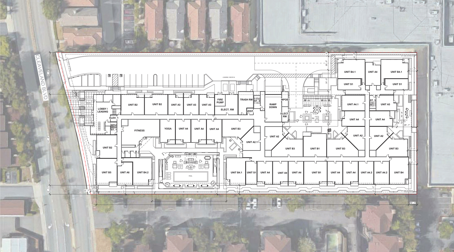 85 Cleaveland Road conceptual site plan, elevation by LPAS