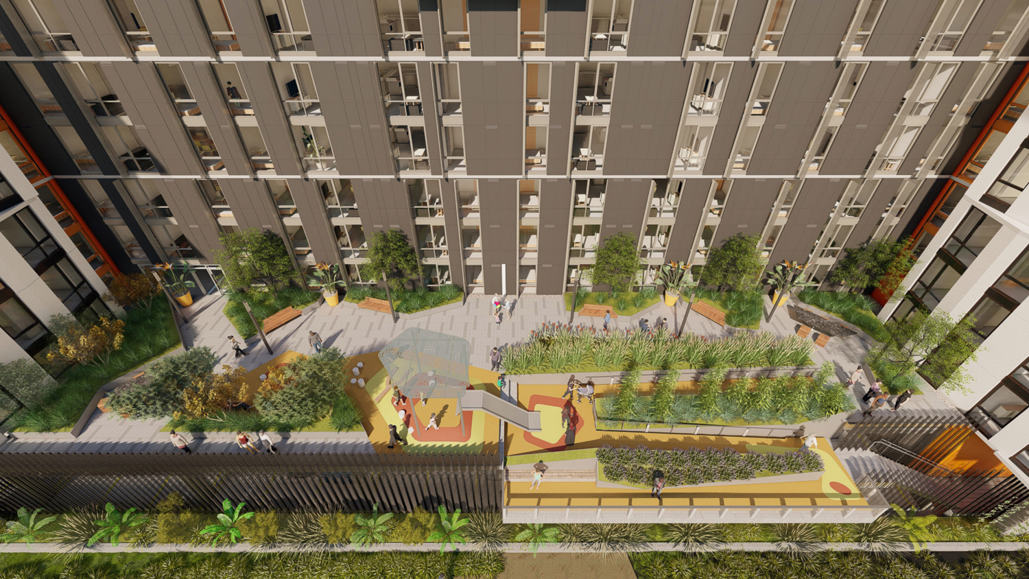 Block 9A design at 400 China Basin Street landscaped terrace, rendering by Mithun