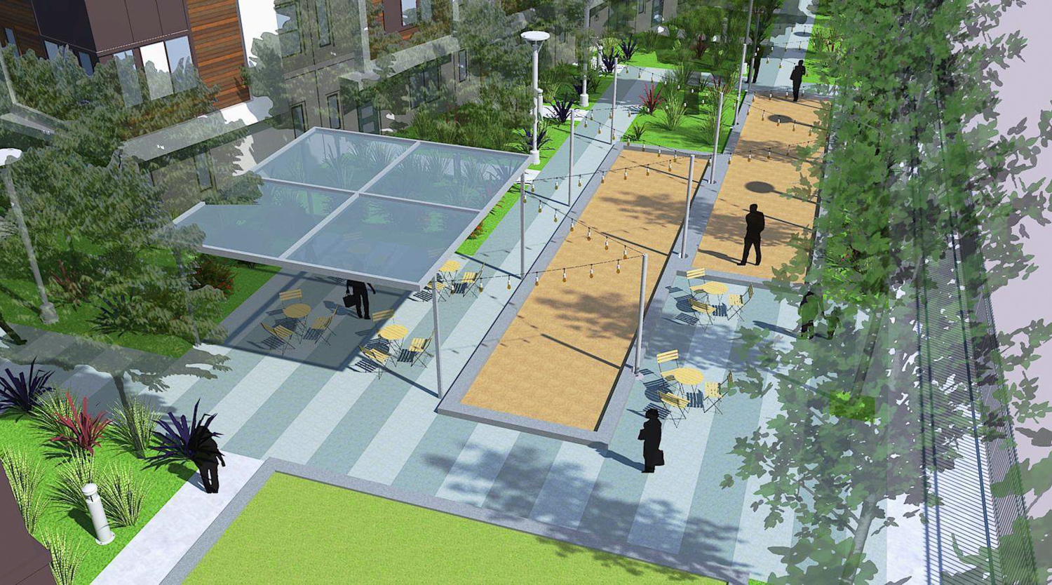 200 Portage Avenue west park site, rendering by The Guzzardo Partnership