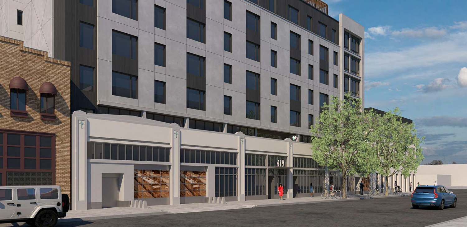 419 4th Street street level, rendering by Lowney Architecture