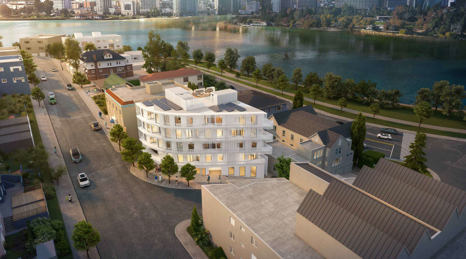 459 Wayne Avenue aerial view looking northwest, rendering by Larson Shores Architecture