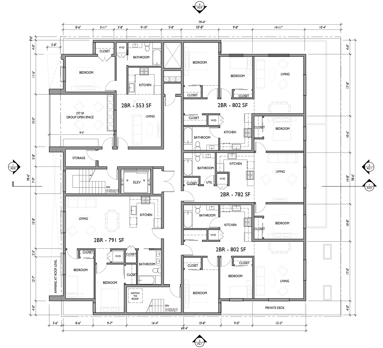 5622 Martin Luther King Jr fifth floor plan, elevation by Gunkel Architecture