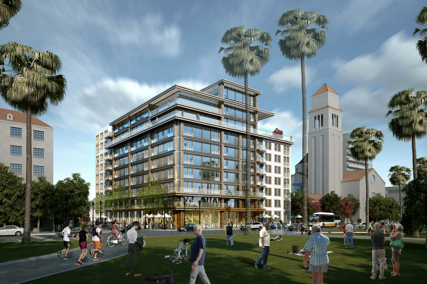 Outdated rendering of 1330 N Street, design by HKS Architects