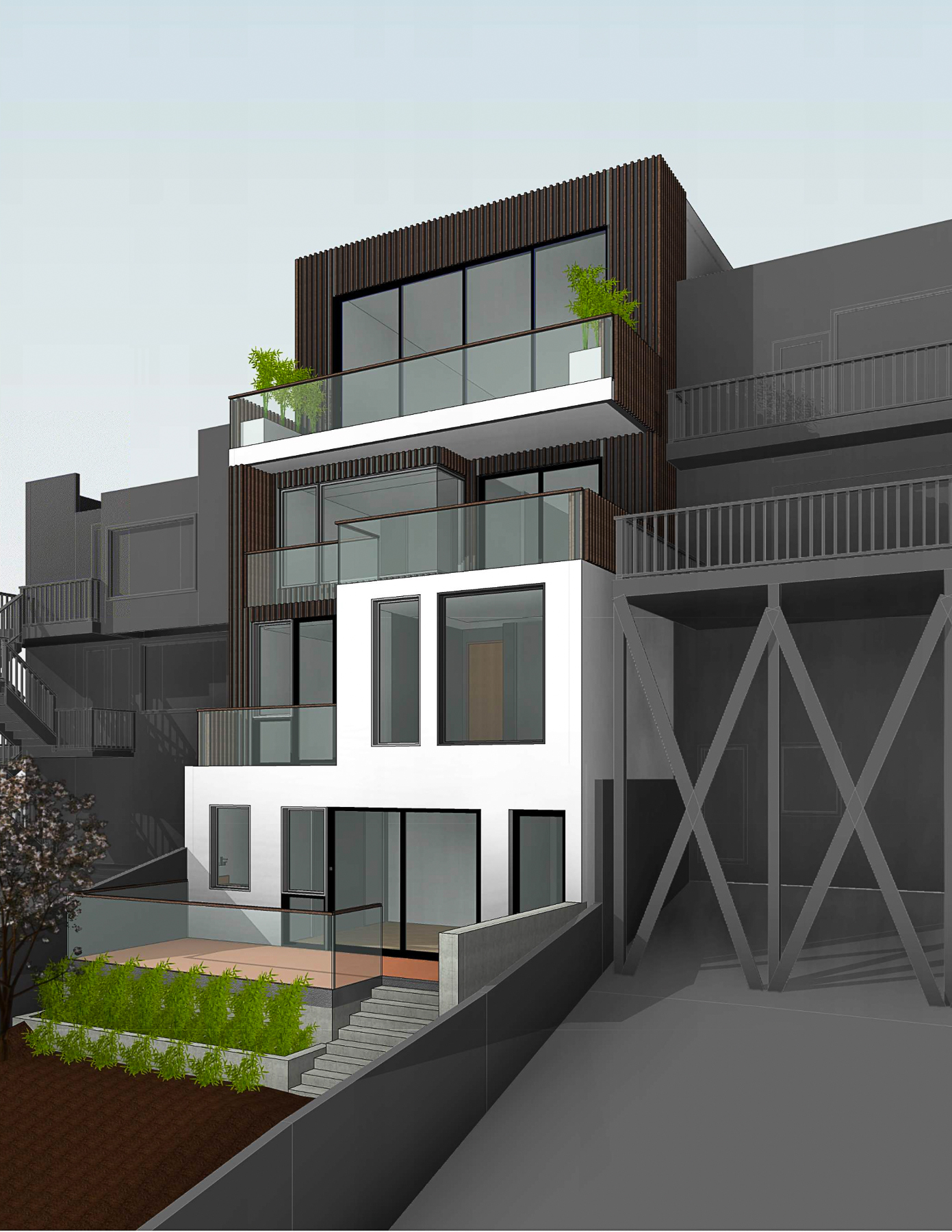 159 Laidley Street rear view, rendering by Winder Gibson Architects