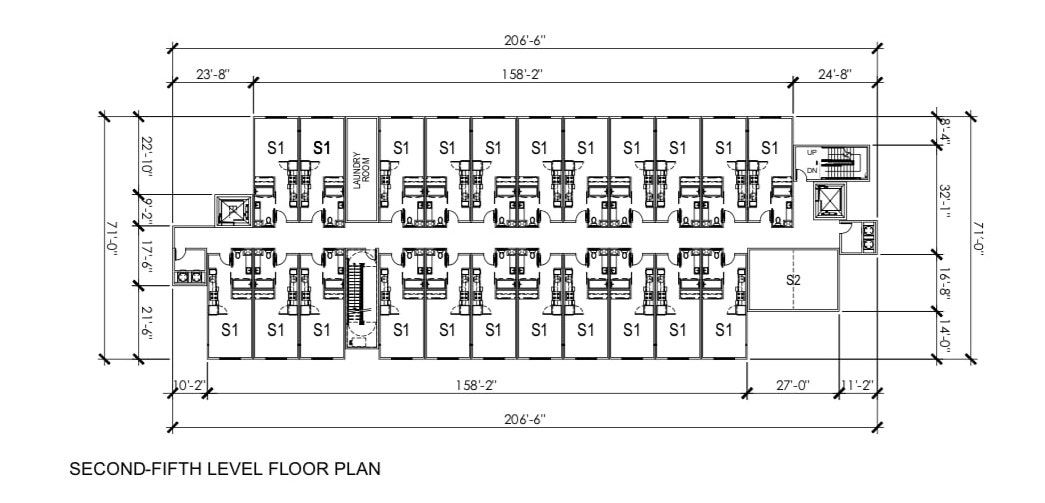 2956 International Boulevard Second-Fifth Floor Plan