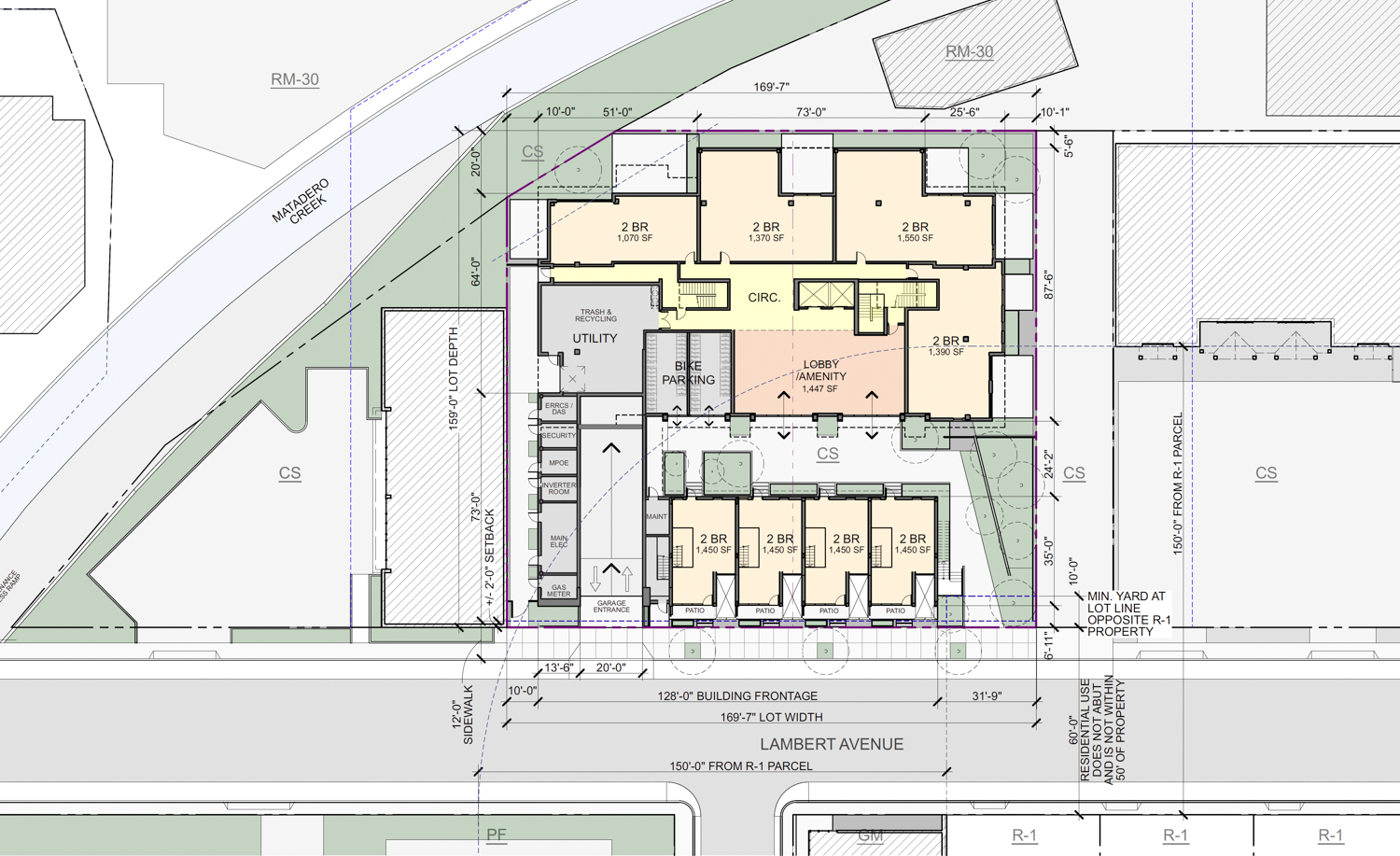 300 Lambert Avenue floorplan, map by Hayes Group Architects