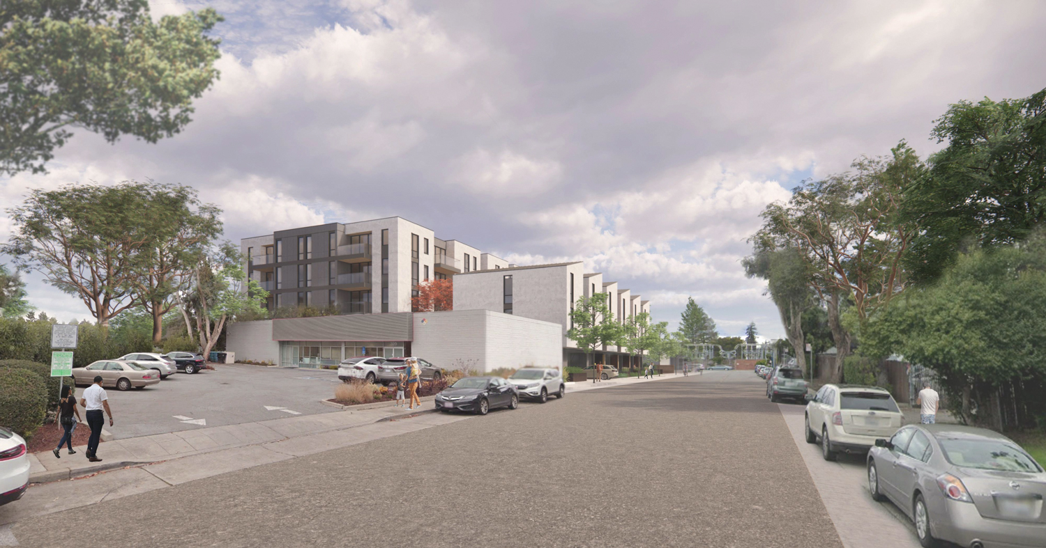 300 Lambert Avenue viewed from the western approach, rendering by Hayes Group Architects