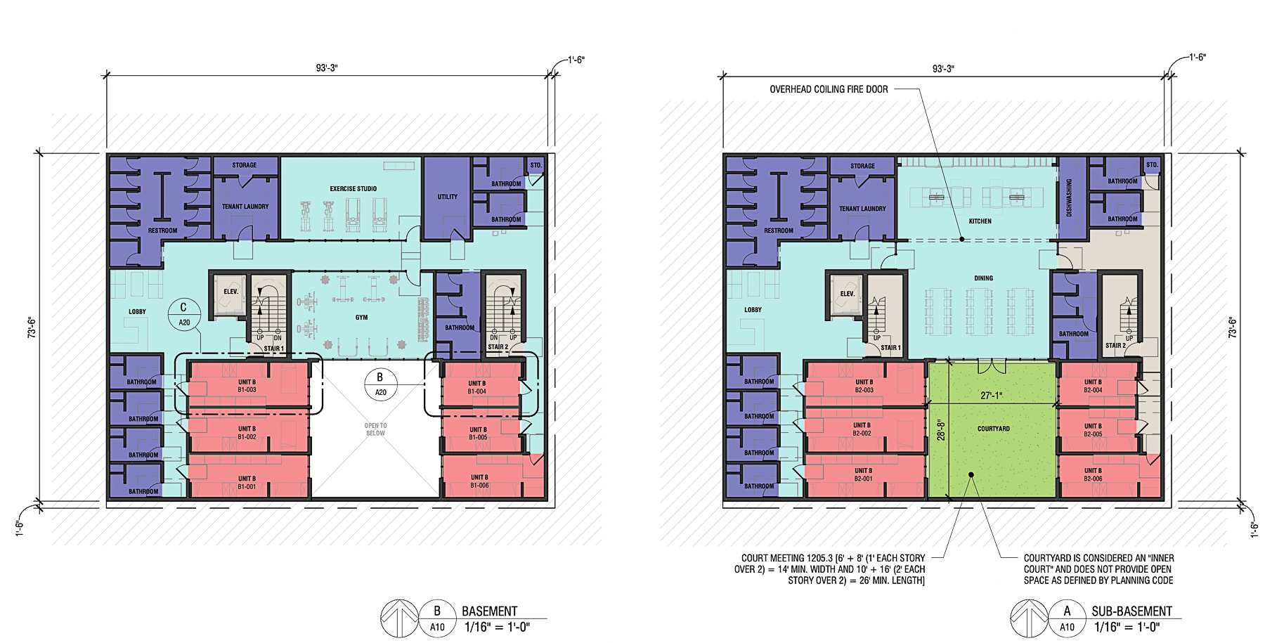 401 South Van Ness Avenue basement floor plan, illustration by Prime Design