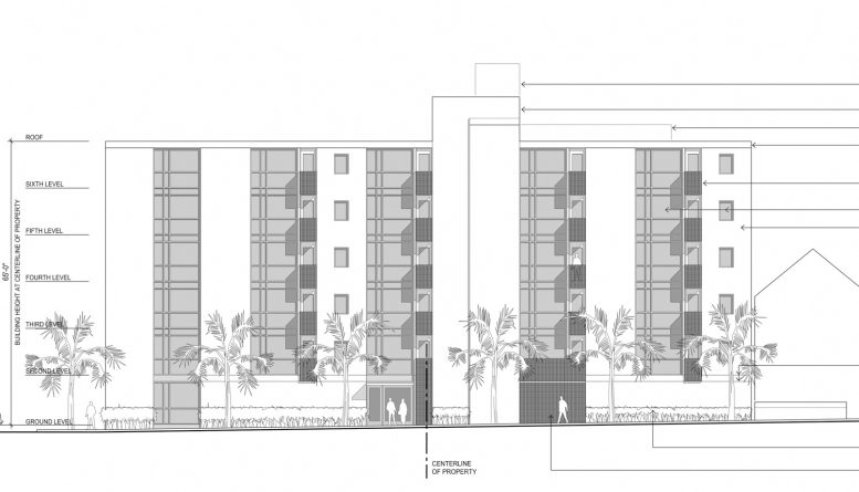 4199 Mission Street south-side elevation, illustration by Gary Gee Architects