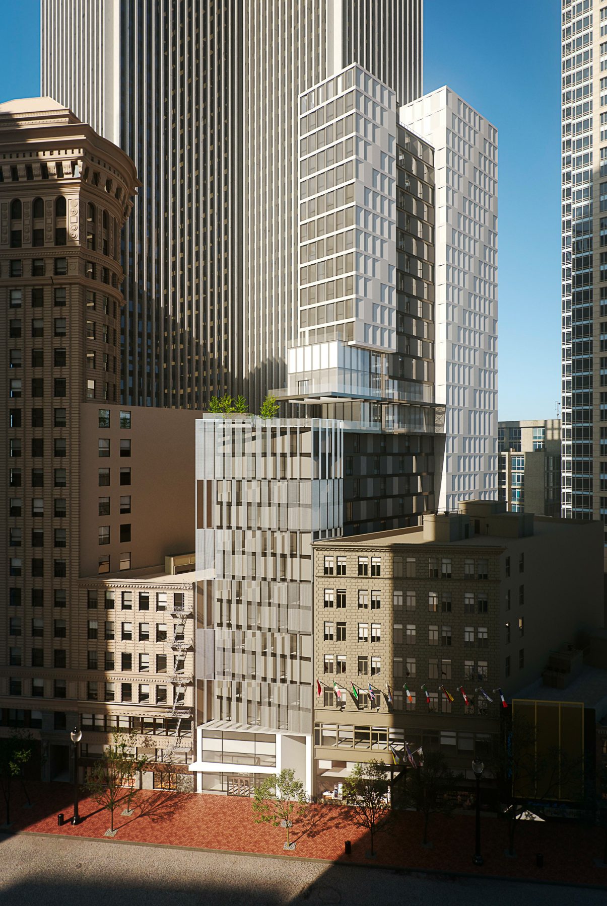 570 Market Street exterior full-structure view, rendering by Danny Forster and Architecture