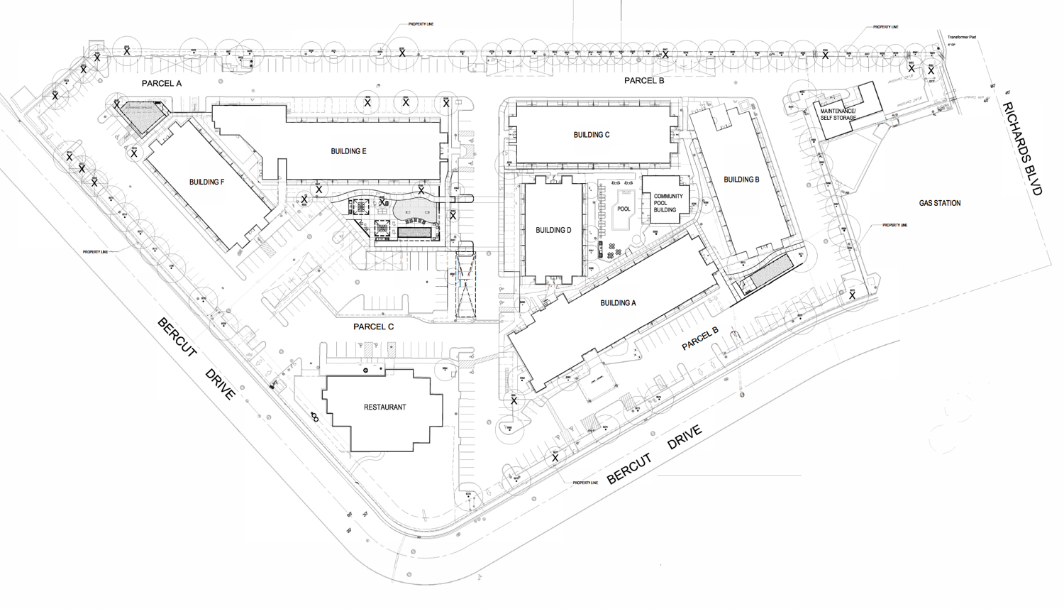 Hawthorn Apartments at 321 Bercut Drive, map via LPAS