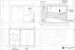 Lake Merritt BART mixed use project site plan, image via BKF
