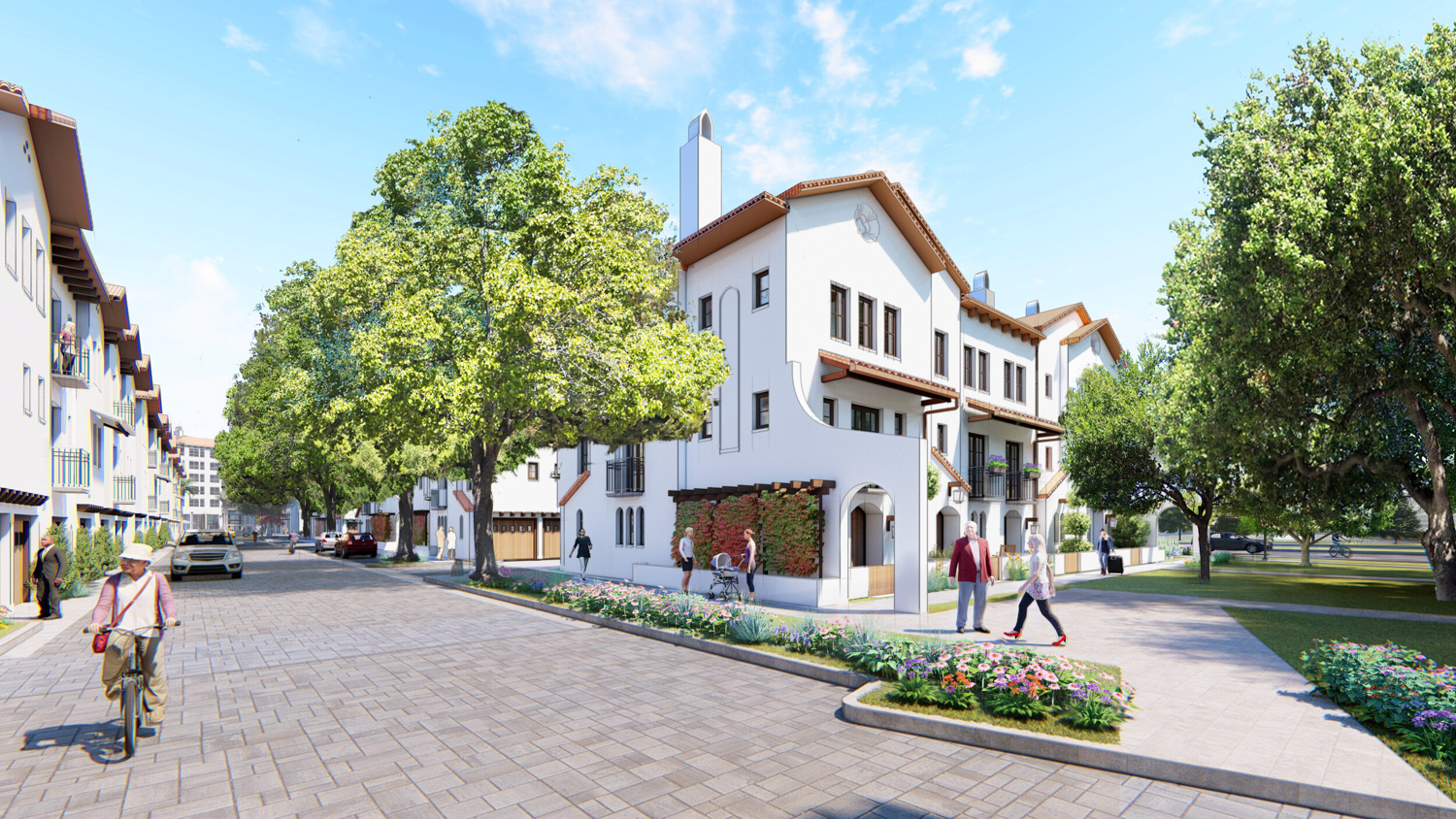 Townhomes within the Westport Cupertino project at 21267 Stevens Creek Boulevard, design by C2K Architecture