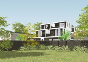 2609 Alma Street viewed from adjacent property, design by John Lum Architecture