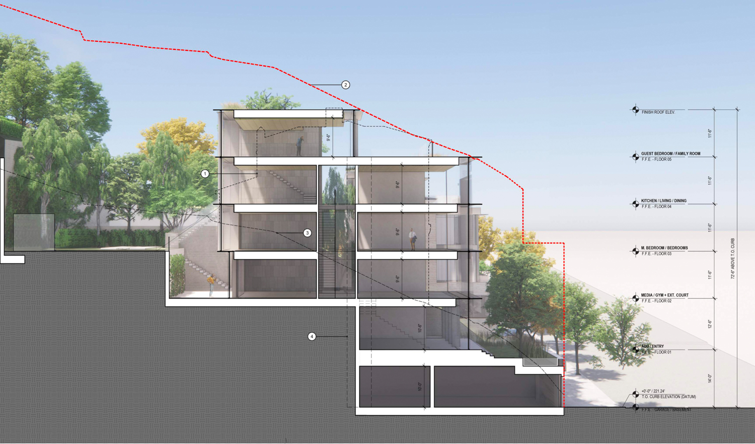 2915 Vallejo Street vertical elevation, image by Dumican Mosey Architects