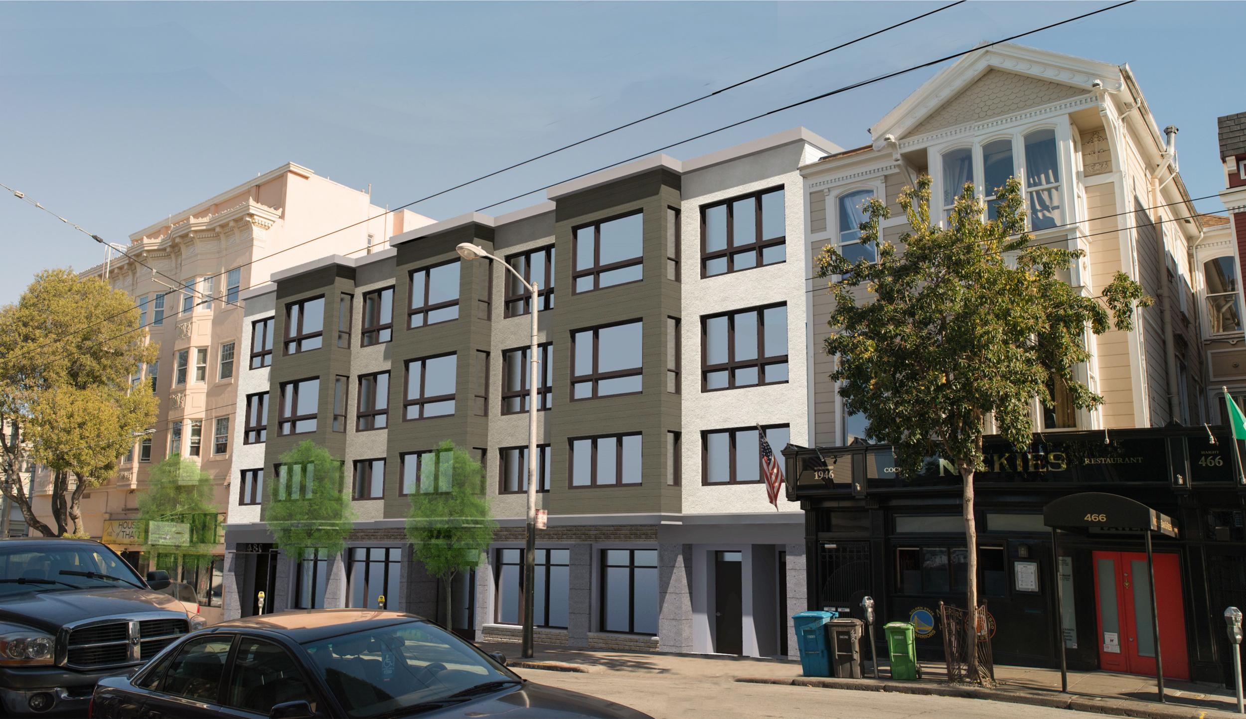 478-484 Haight Street looking northwest, rendering by Schaub Ly Architects