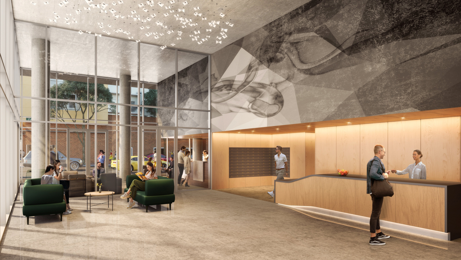 Icon Echo Towers residential lobby, rendering courtesy Urban Catalyst