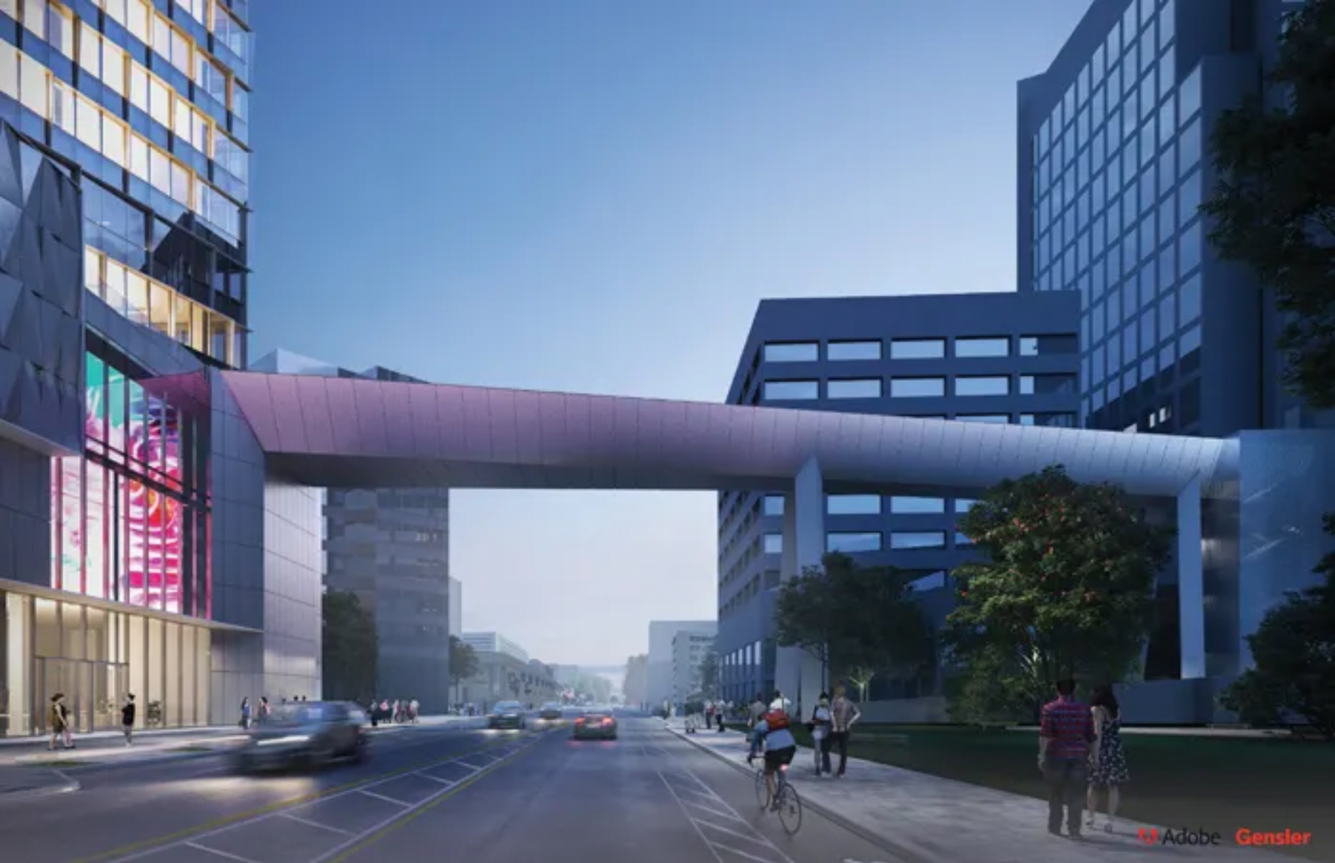 333 West San Fernando Street pedestrian bridge, rendering by Gensler